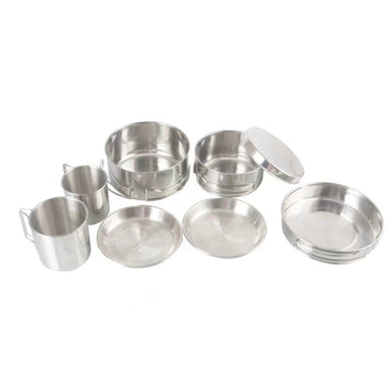 asseroles camping 8 pcs batterie de cuisine de camping camping ustensiles complets ensemble de casseroles et poêles portables